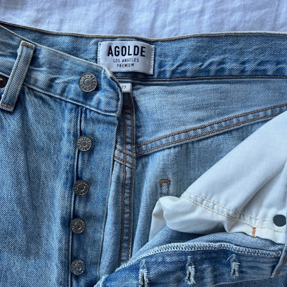 AGOLDE Riley High Rise Straight Crop Distressed Jean - Picture 2 of 8